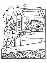 Oven Pizzabakker Kleurplaten Kleurplaat Knutselen Knutselpagina 1371 sketch template