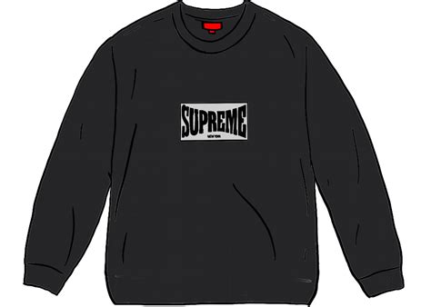 supreme woven label ls top black fw
