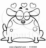 Infatuated Chubby Dog Clipart Cartoon Cory Thoman Outlined Coloring Vector sketch template
