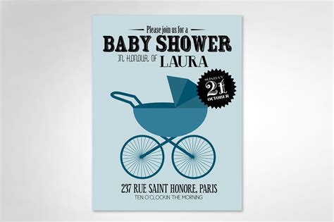 baby boy baby shower template custom designed illustrations