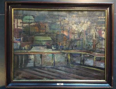 floris jespers schilderij op doek haven gesigneerd sold view  auction result