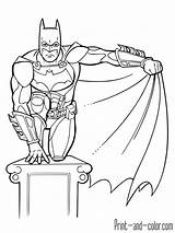 Batman Color Print Coloring Pages Comics Superhero Movies sketch template