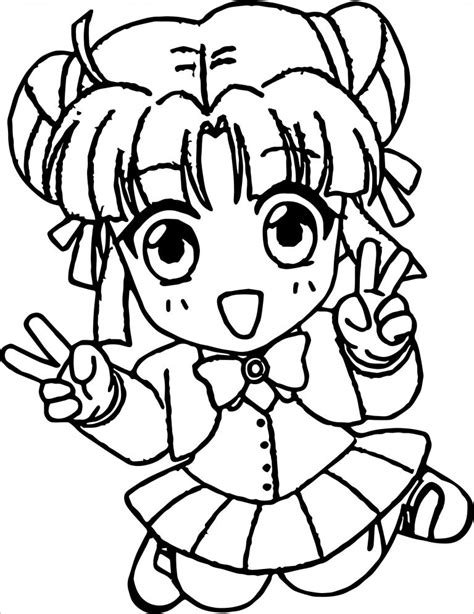 anime girl coloring pages coloringbay
