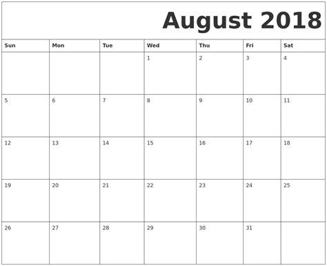 august   printable calendar
