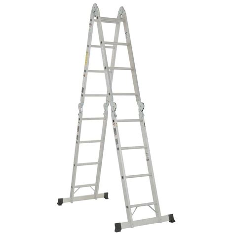 werner  ft aluminum folding multi position ladder   lb load capacity ma