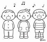 Para Cantando Ninos Colorear Dibujos Coloring Pages Clip Chorus School Musica sketch template