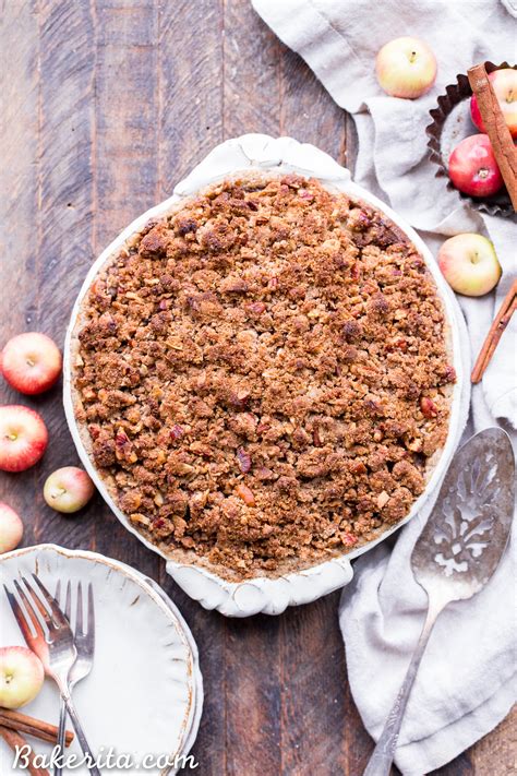 Apple Crumble Pie Gluten Free Paleo Vegan • Bakerita