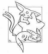 Coloring Espeon Umbreon Pages Pokemon Lineart Fluna Star Getcolorings Printable Color Getdrawings Deviantart Pag sketch template