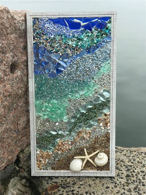 This Is A Handmade One Of A Kind Mosaic Coastal Window Made Of Sea