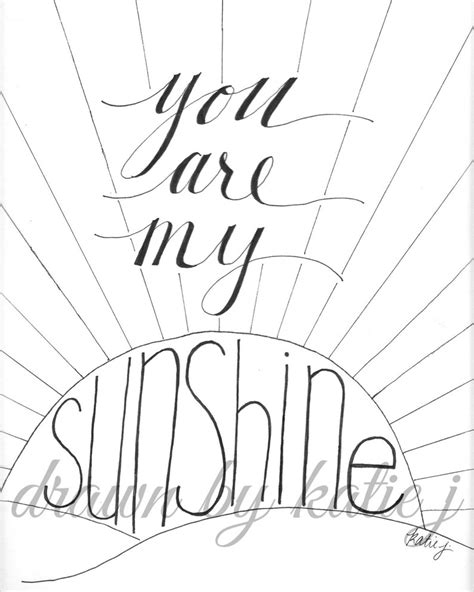 sunshine printable hand lettered art etsy