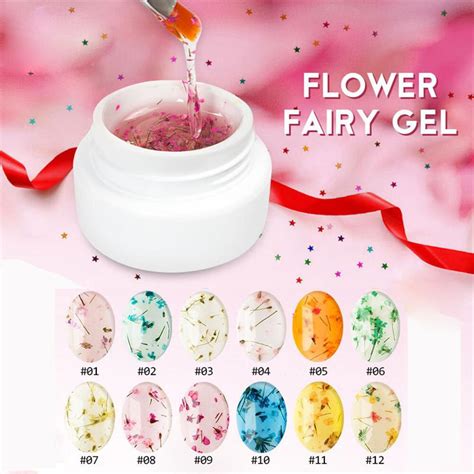 box natural dried flower gel flowers gel nail art polish soak  uv