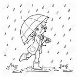 Ombrello Parapluie Pioggia Pluie Chuva Regen Paraplu Meisje Lopen Listopad Funzionamento Coloritura Coloration Courant Boek Kleurend Guarda Livro Correndo Ilustração sketch template