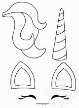 Unicorn Paper Craft Template Horn Coloring Pages Flower Printable Crafts Crown Birthday Para Moldes Artigo Unicórnio Shape sketch template