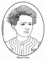 Curie Marie Coloring Clip Drawing Poster Mini Drawings Subject Paintingvalley sketch template