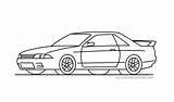 Gtr R32 Carros Desenhar sketch template