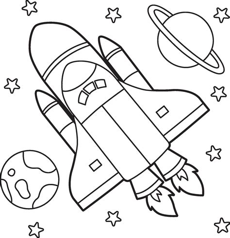 rocket coloring page  kids  vector art  vecteezy