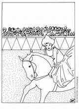 Circus Coloring Pages Trapeze Rider Horse Color Kids Print Carnival Getcolorings Artists Hellokids sketch template
