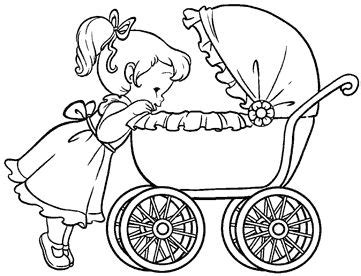baby carriage silhouette clip art  getdrawings
