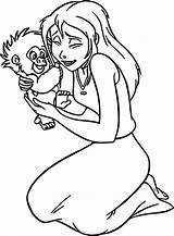 Coloring Jane Monkey Pulling Hair Wecoloringpage sketch template