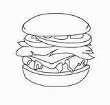 Hamburger Junk Cheeseburger Hamburgers Bestcoloringpagesforkids sketch template
