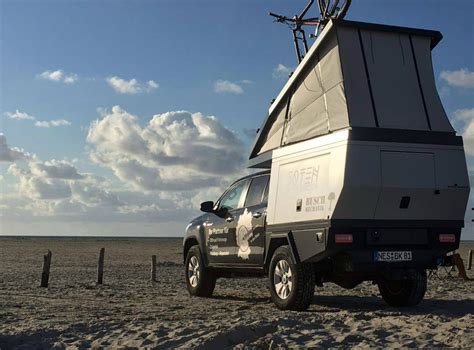 pop  camper transforms  truck   tiny mobile home  seconds