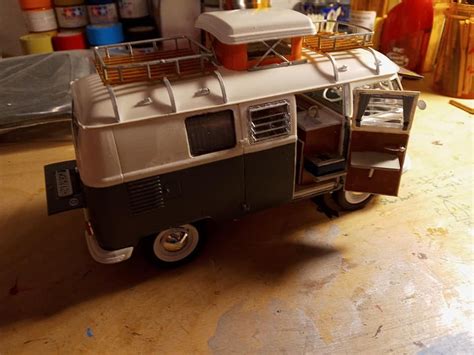 vw  van camper plastic model vehicle kit  scale  pictures  dereisig