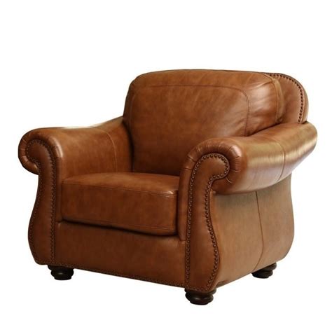 abbyson erickson leather accent chair  camel brown sk  cng
