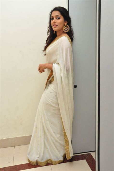 actress rashmi gautham in white saree at guntur talkies audio launch latest kollywood