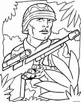 Guerre Soldat Foret sketch template