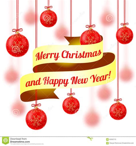 vector illustration merry christmas and happy new year