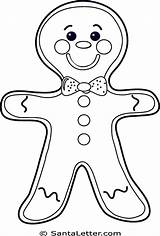 Gingerbread Coloring Man Pages Christmas Clipart Template Outline Printable Kids Drawing Sheet Color Pain Bonhomme Family Woman Cliparts Clip Printables sketch template