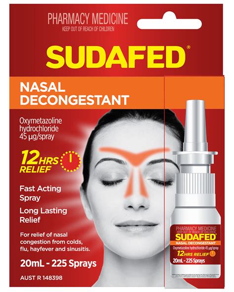 sudafed nasal decongestant sinus relief spray ml unichem central pharmacy rotorua