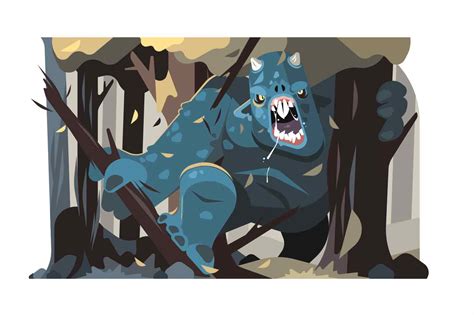 big grey angry forest troll illustration kitnet