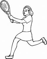 Tennis Coloring Pages Player Drawing Printable Getdrawings sketch template