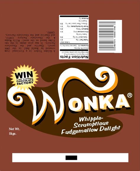willy wonka chocolate bar wrapper printable