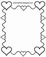 Coloring Valentines Color Drawing Happy Border Pages Outline Printable Hearts Simple Print Kids Vibrant Childrens Older Strip Comic Illustration Easy sketch template