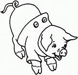Pig Coloring Pages Kids Printable Colouring Color Piggy Little sketch template