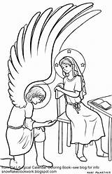 Annunciation Coloring Pages Happy If sketch template