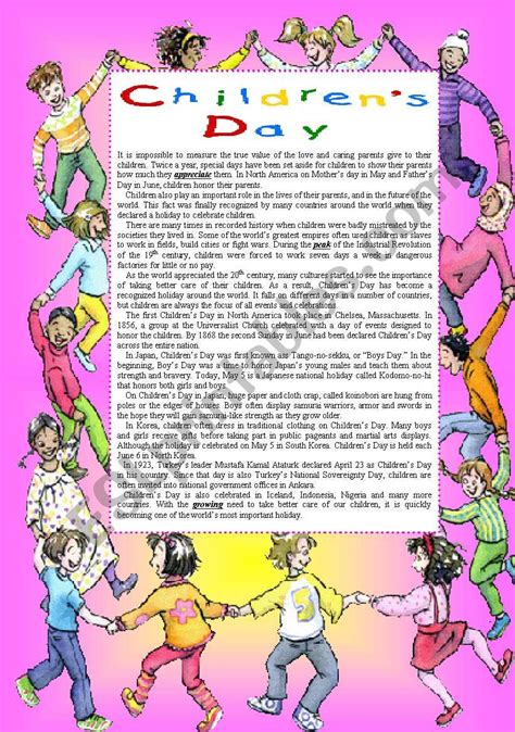 childrens day esl worksheet  emulator