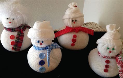 cute snuggly sock snowmen filled  white rice christmas ornaments   christmas