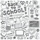 School Doodles Back Notebook Sketchy Supplies Vector Clipart Doodle Stock Draw Set Clip Illustration Wall Illustrations Fun Shooting Lettering Swirls sketch template