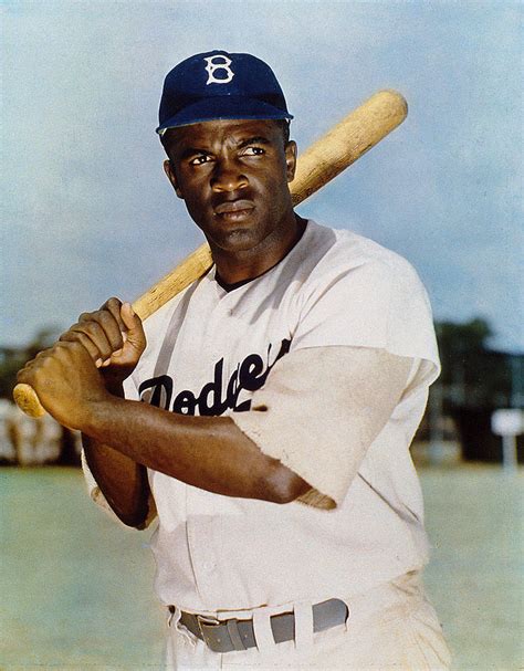 jackie robinson in brooklyn dodgers photograph by new york