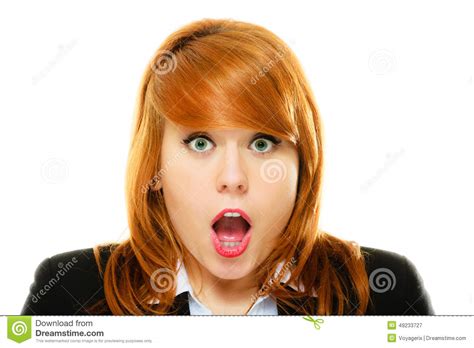 Surprised Shocked Woman Face With Open Mouth Stock Image