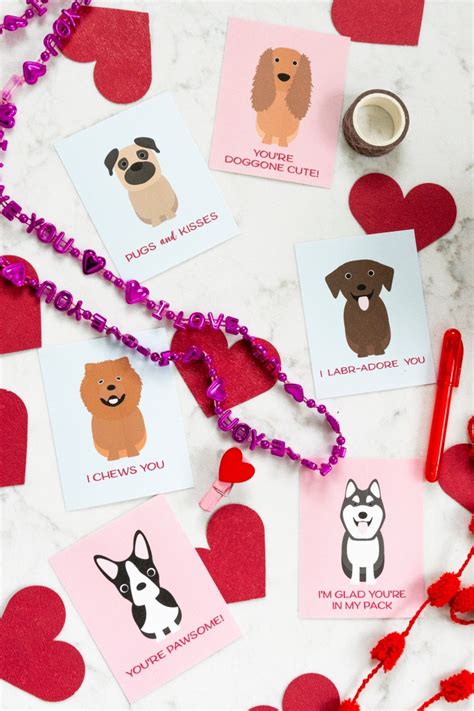 printable cute dog valentine cards faking  fabulous