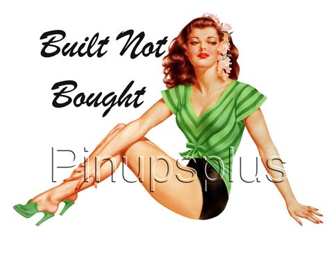 built not bought sexy brunette pinup girl waterslide decal s963 [s963