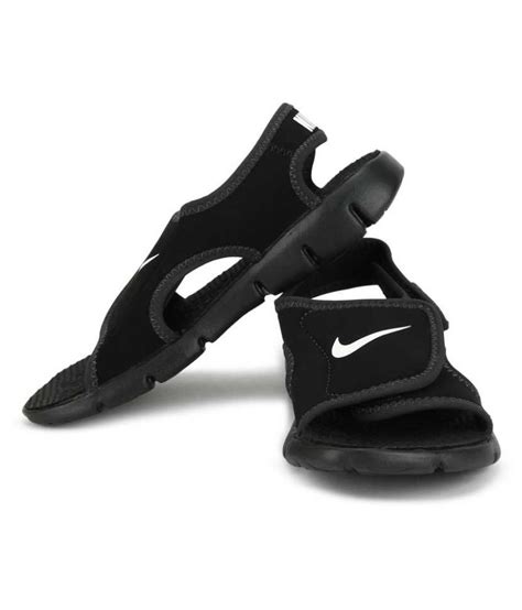 nike black synthetic leather sandals buy nike black synthetic leather sandals