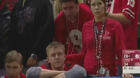 ohio state fan get caught cheating on live tv youtube