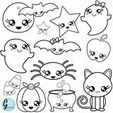 Kawaii Halloween Clipart Cute Coloring Pages Drawings Easy Color Gradeonederful Choose Board Doodle Clip sketch template