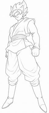 Goku Ssj Saiyan Lineart sketch template