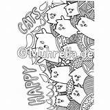 Coloring Doodle Cats Book Sample Pages sketch template